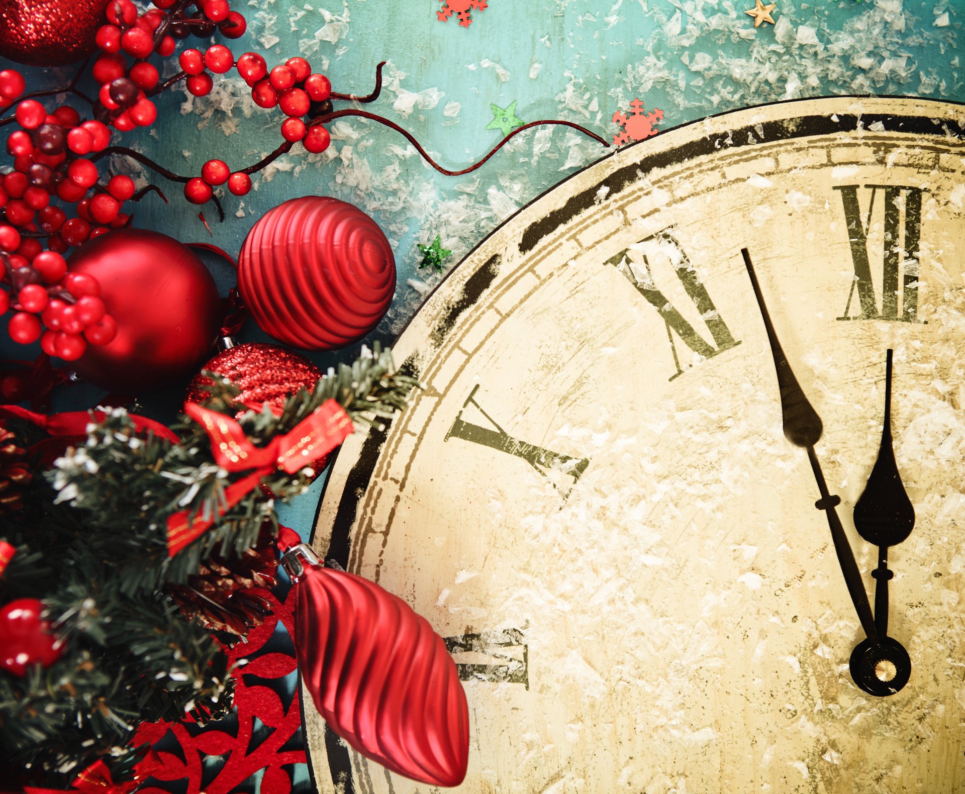 feliz navidad decoración año nuevo reloj