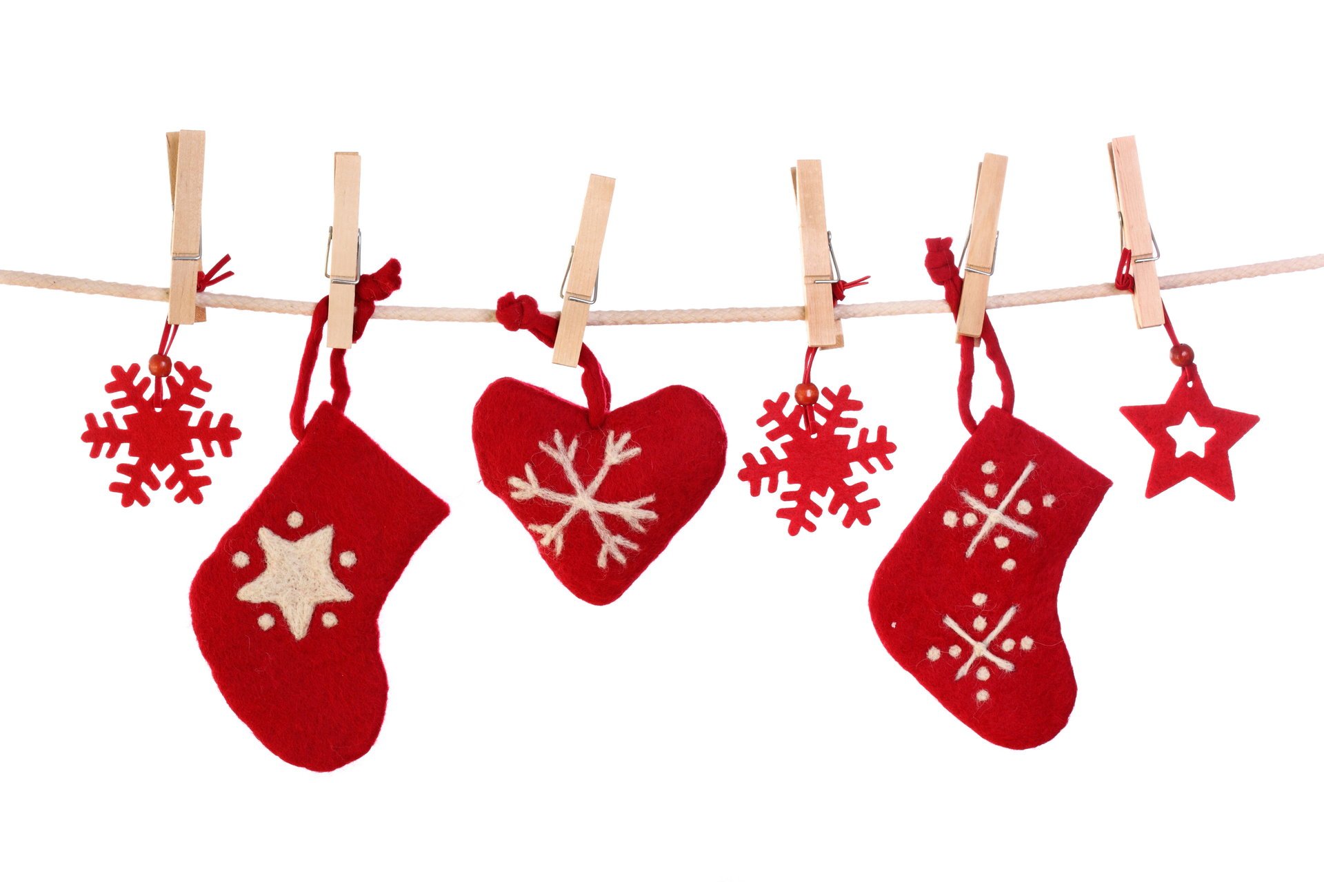 merry christmas decoration new year heart snowflakes sock