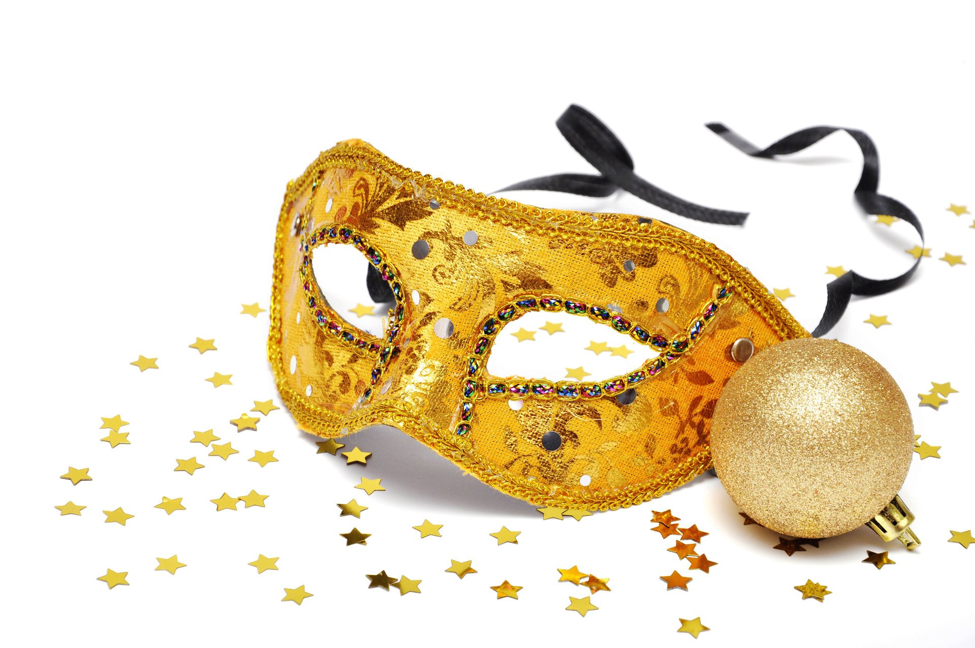 neues jahr maske gold kugel sternchen