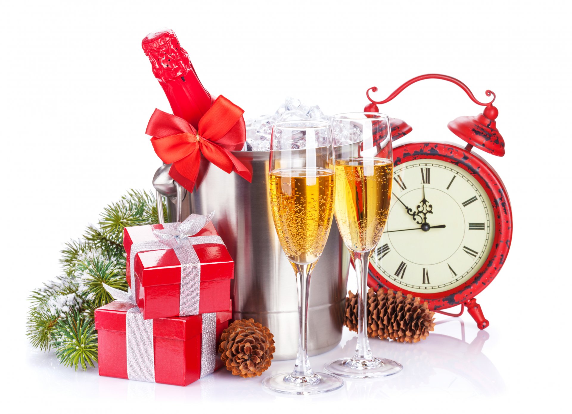 watches gifts champagne glasses holidays happy new year merry christmas times decorations winter snow holiday christmas time winter cup