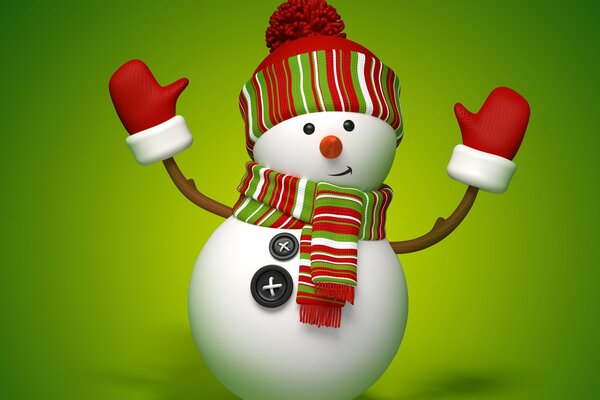 Cute snowman, happy New Year