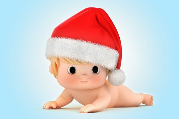 Il bambino con il cappello di SantaClaus