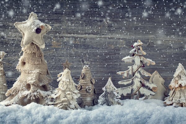 Christmas fabric decorations-Christmas trees