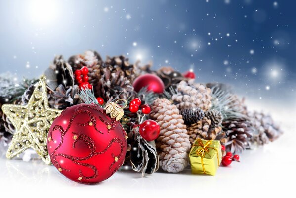 Zimowe dekoracje na nowy rok i Boże Narodzenie