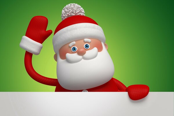 Baner Święty Mikołaj macha ręką