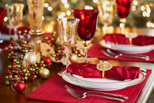 Сервировка стола к новому году или рождеству