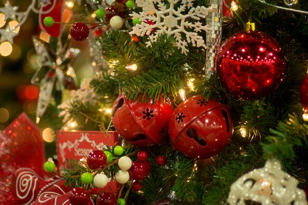 Christmas tree decoration in red