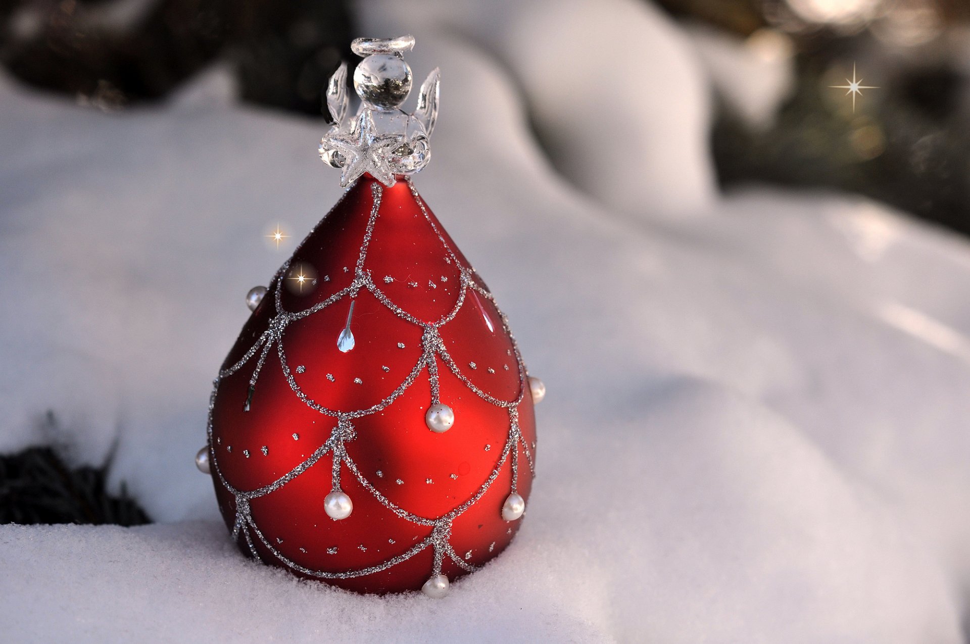 spielzeug rot weihnachtsbaum engel muster schnee winter neujahr weihnachten feiertage