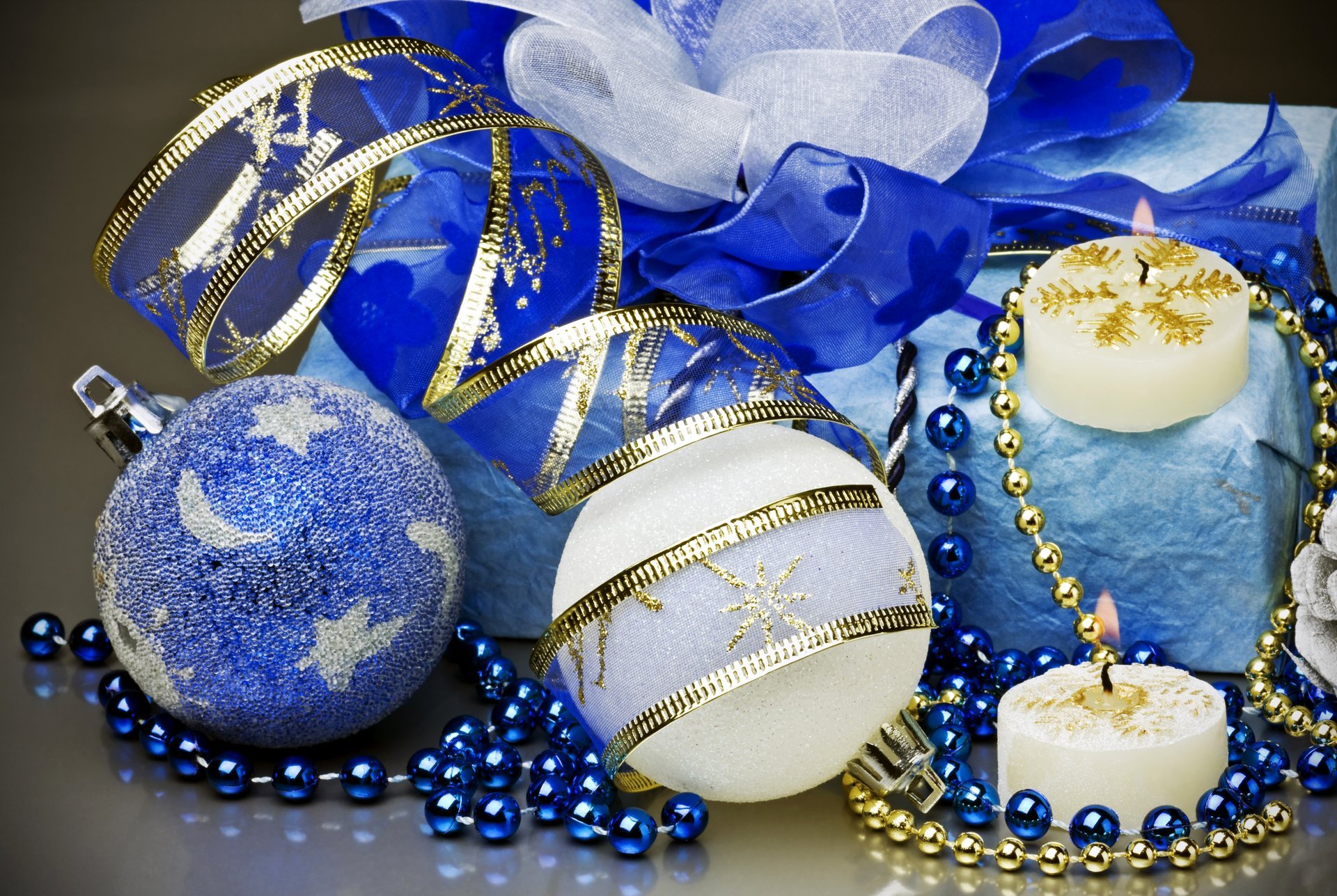 año nuevo navidad bolas azul blanco juguetes árbol de navidad velas cuentas cintas regalo decoraciones invierno vacaciones