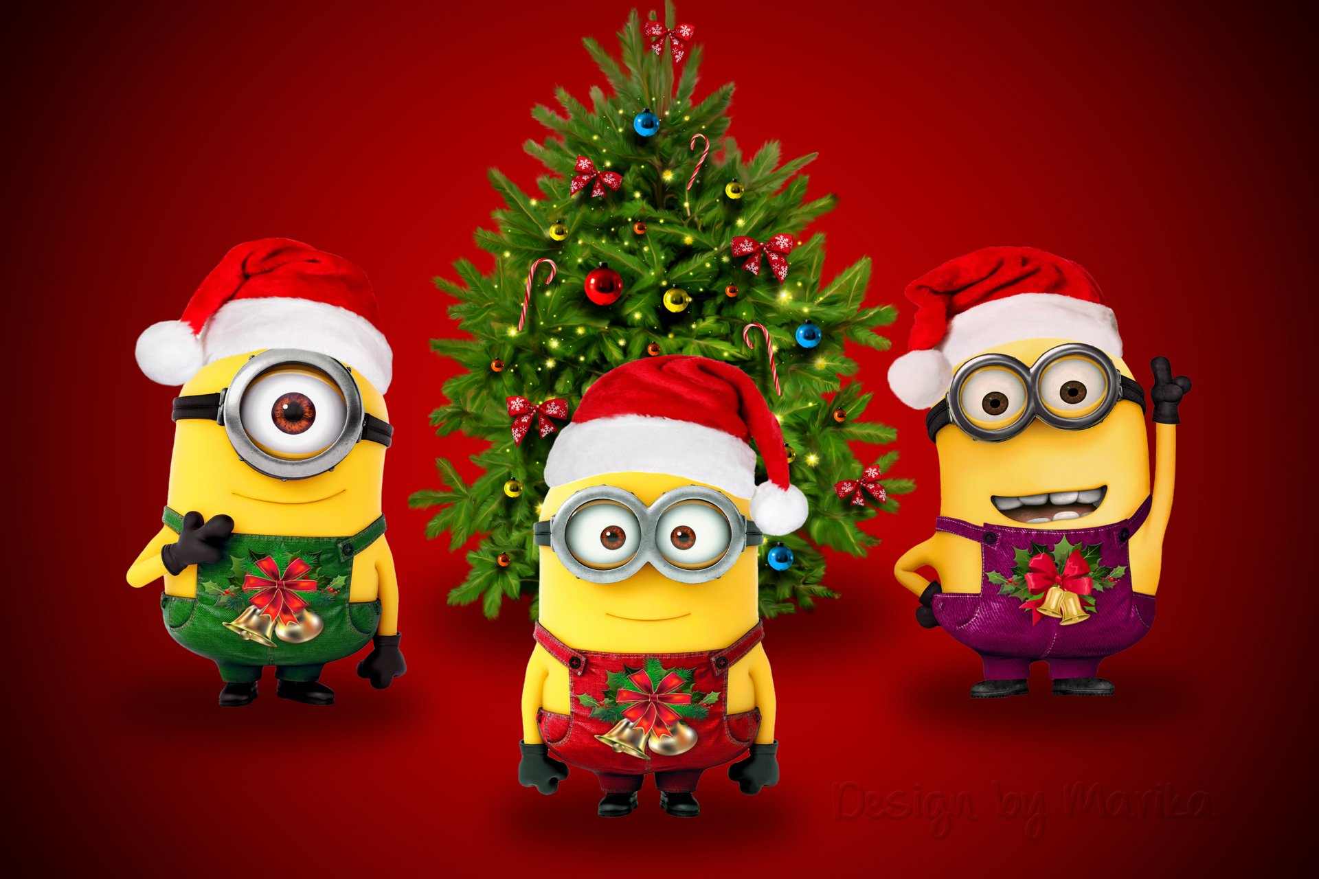 christmas minion santa marika design new year minion