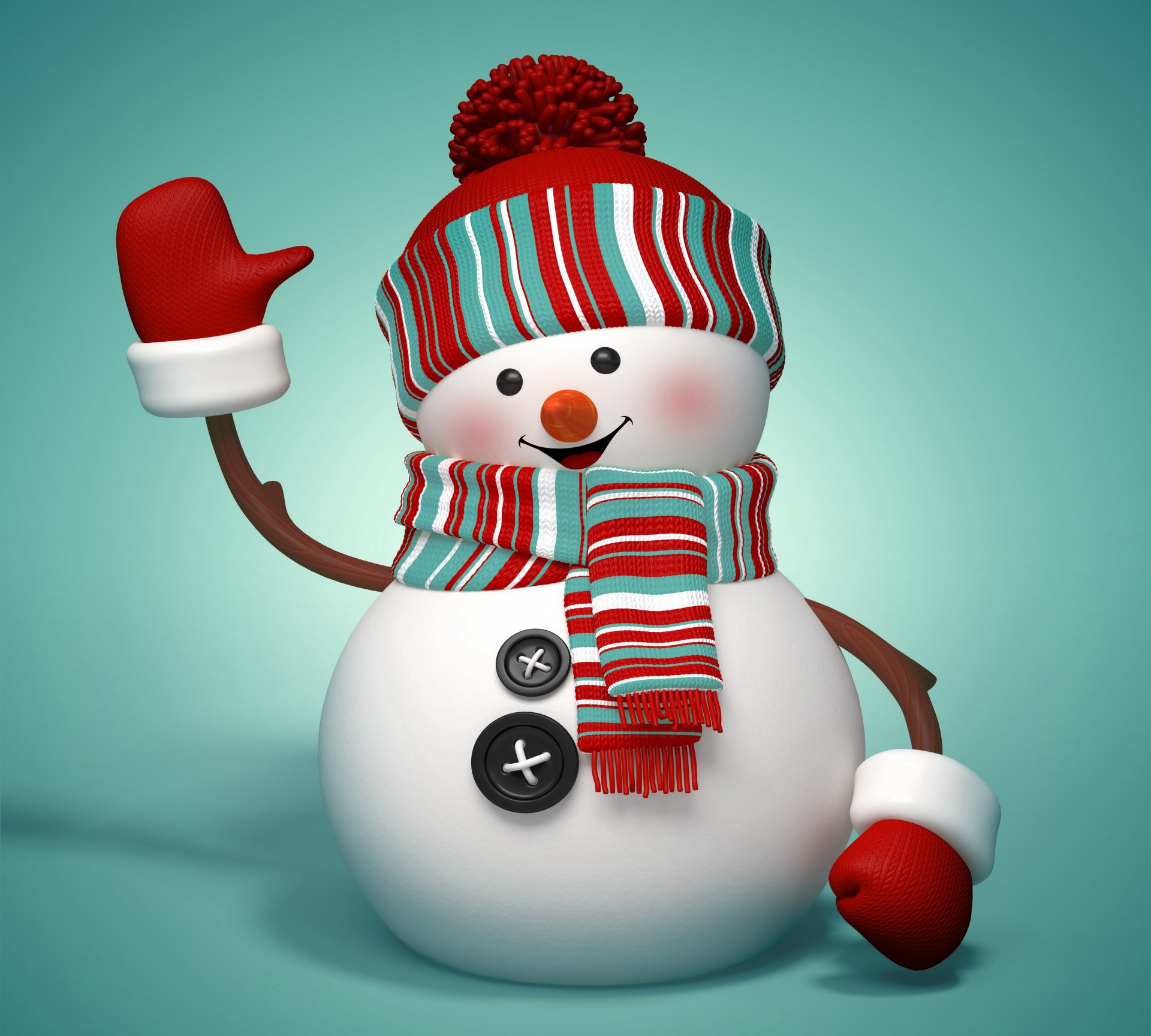 muñeco de nieve 3d feliz navidad año nuevo invierno