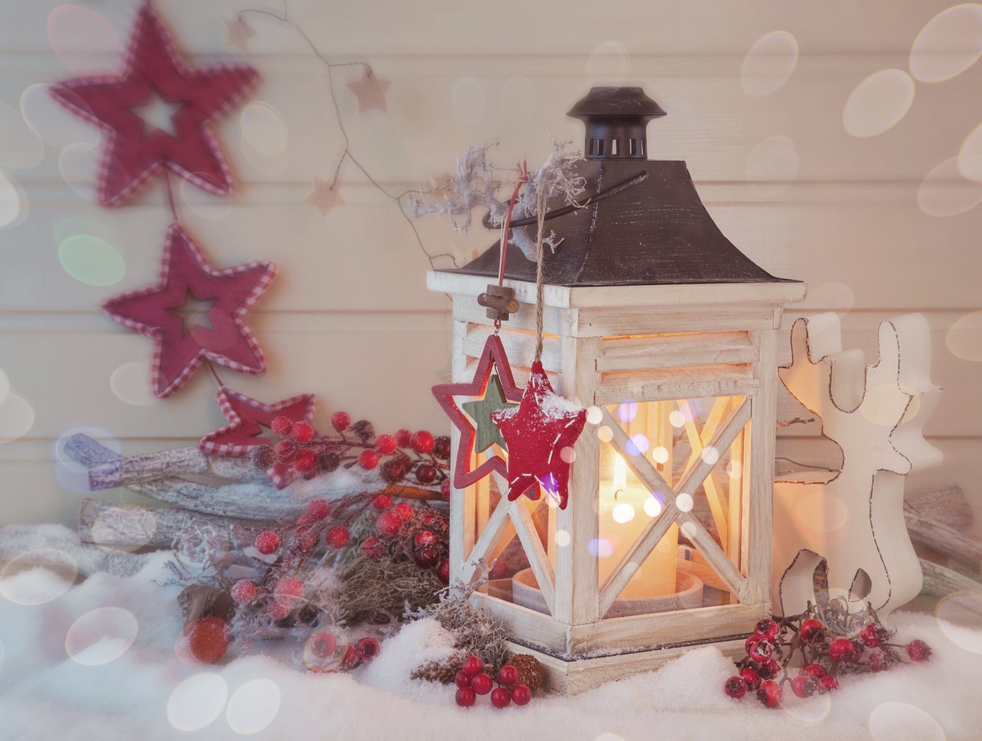 merry christmas new year lantern star cherry snow deer toy merry christmas new year stars deer toys lanterns lights candles candle