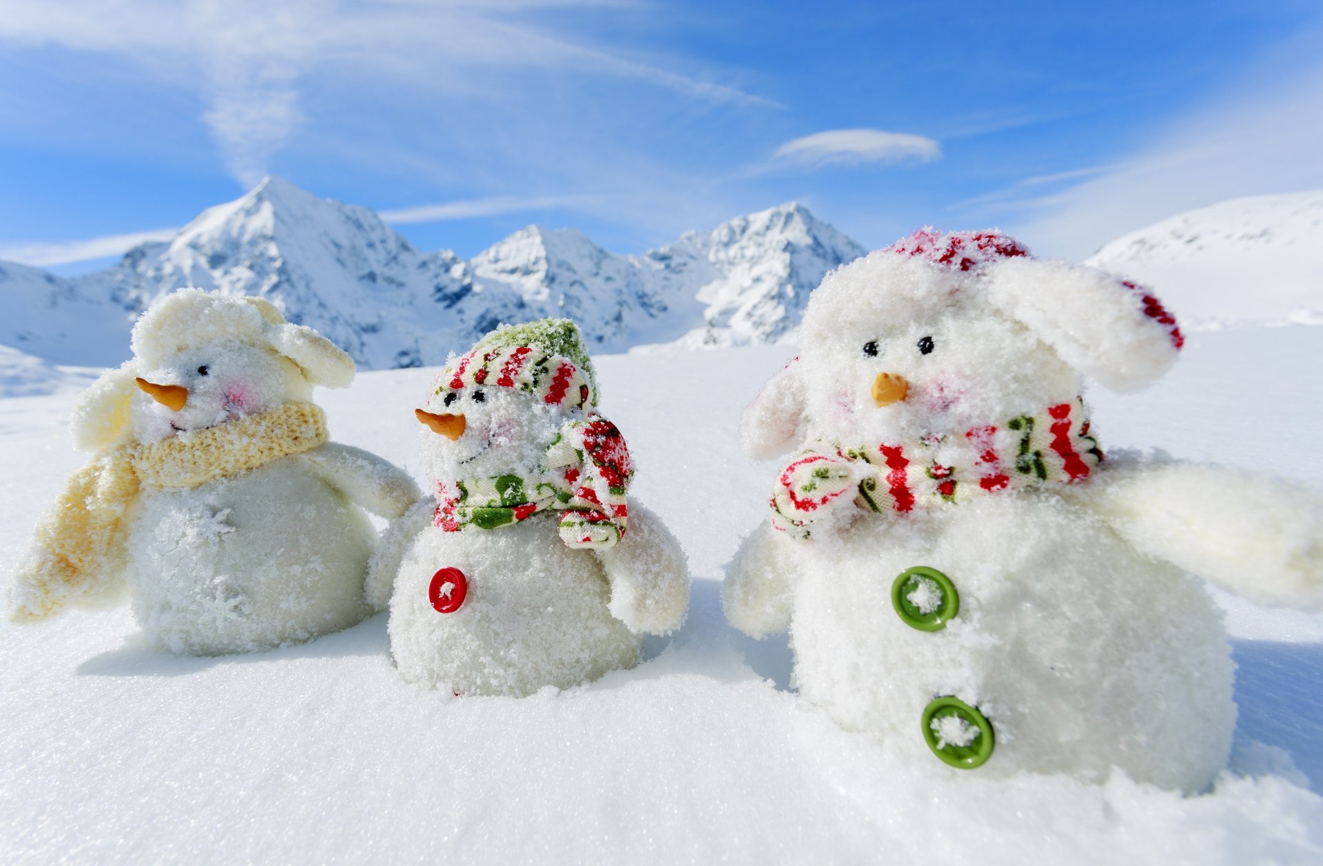 natur schneemänner berge winter schnee weiße schneemänner neujahr 2015