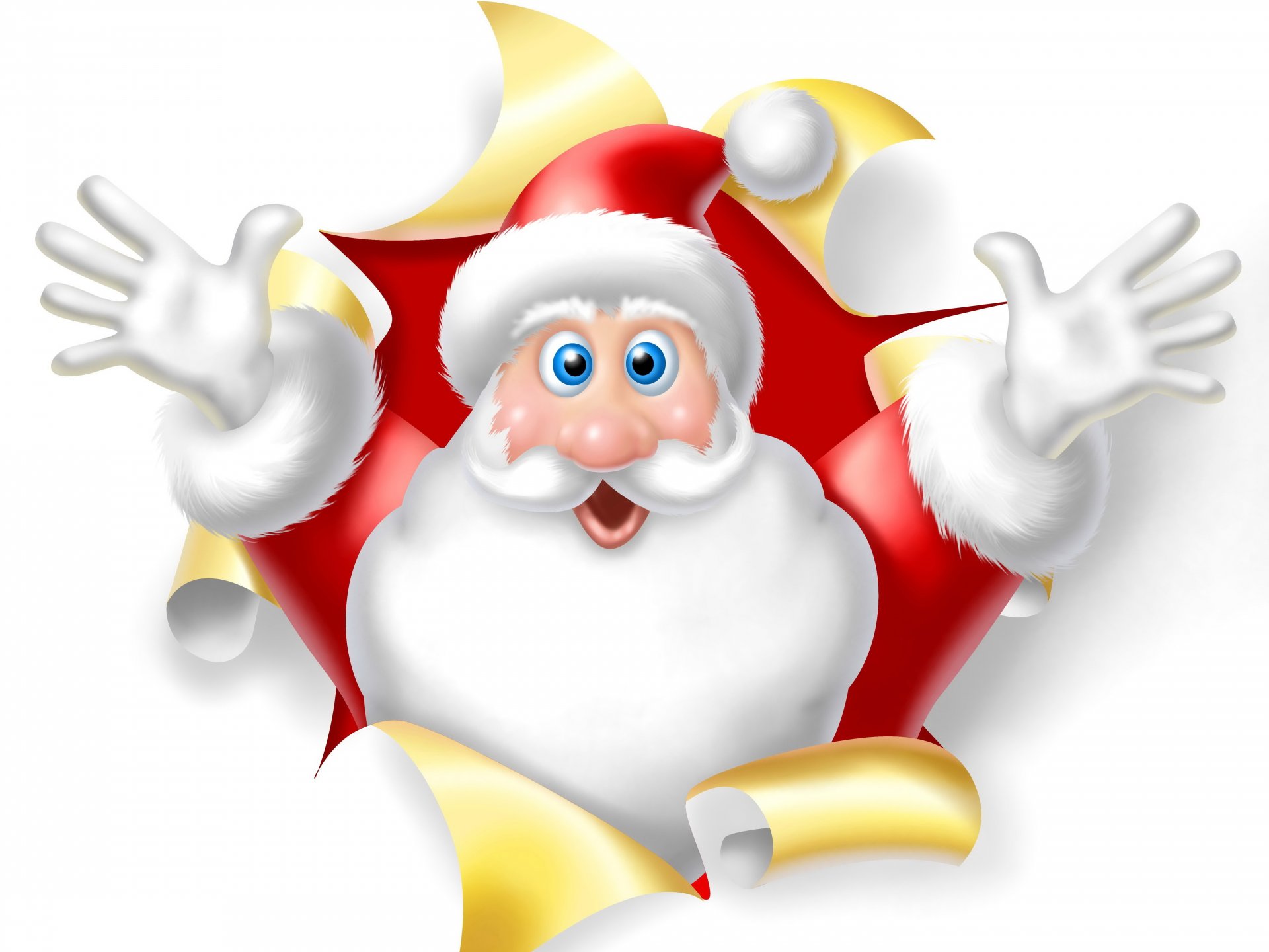 father christmas santa claus new year white background 2015