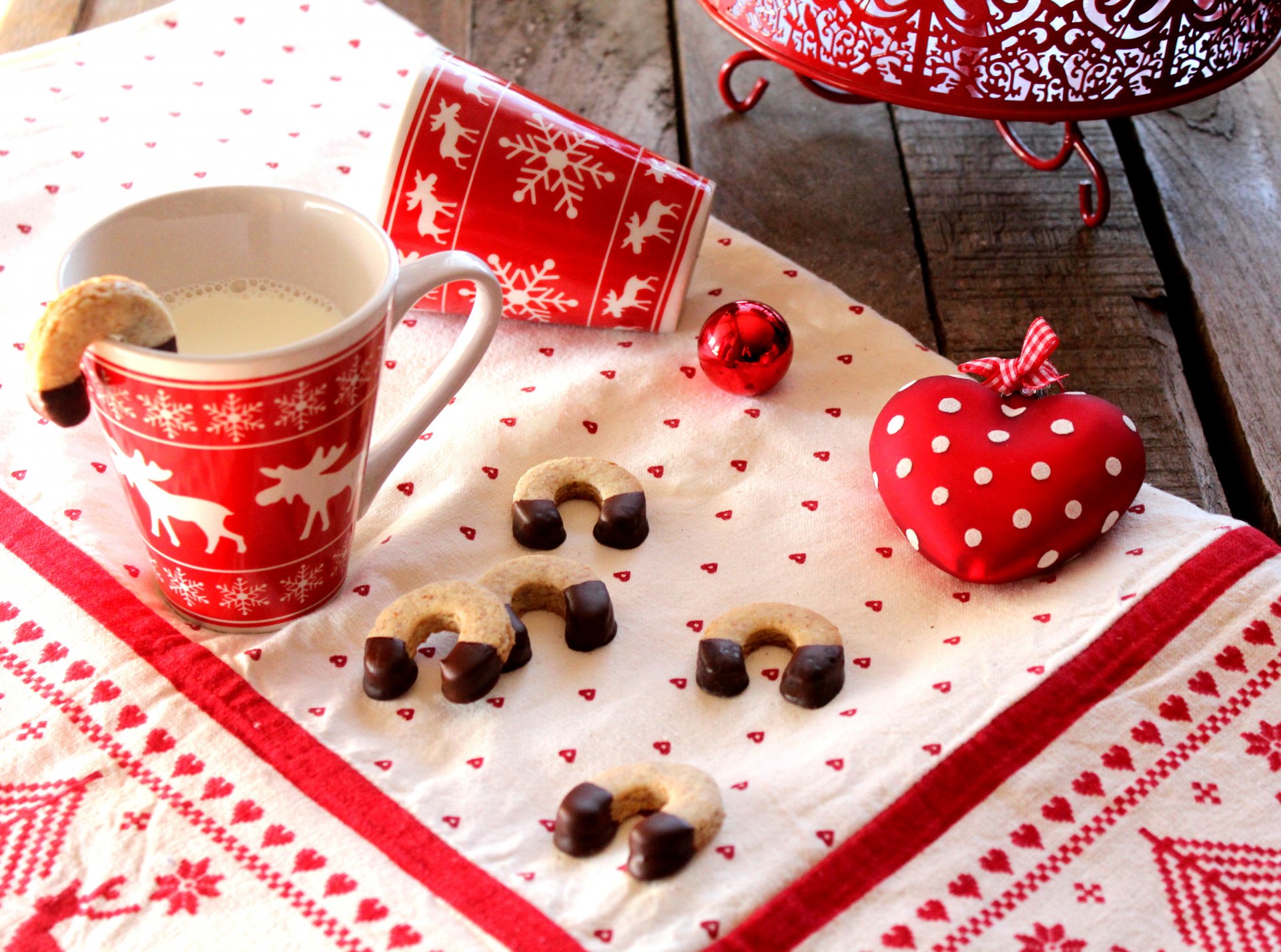 vacaciones leche ornamento corazón bola navidad año nuevo galletas año nuevo hornear comida alimentos beber bola