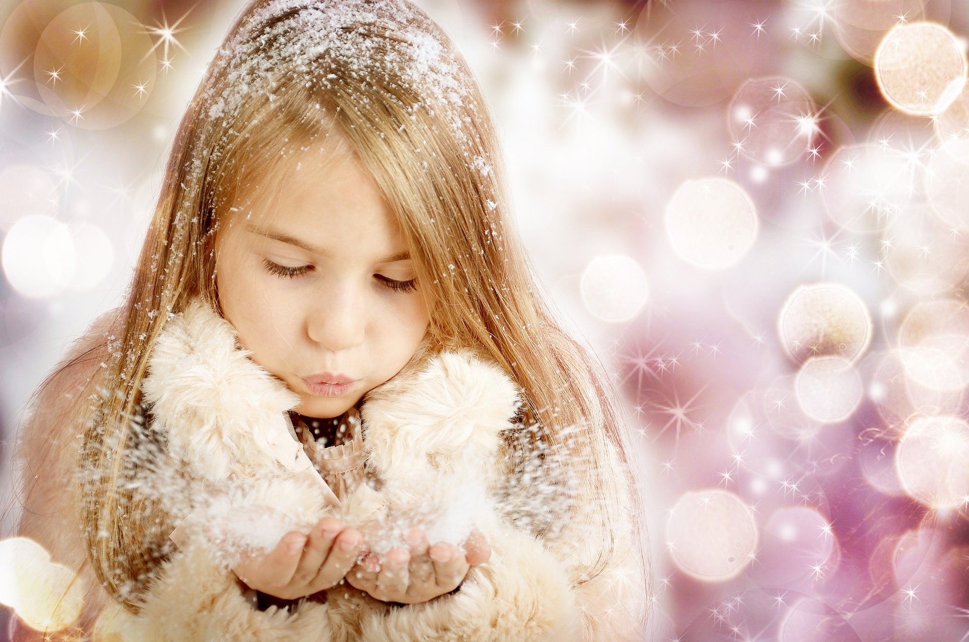 buon natale nuovo anno neve bella ragazza godere felice bambino bokeh godere felice bambini