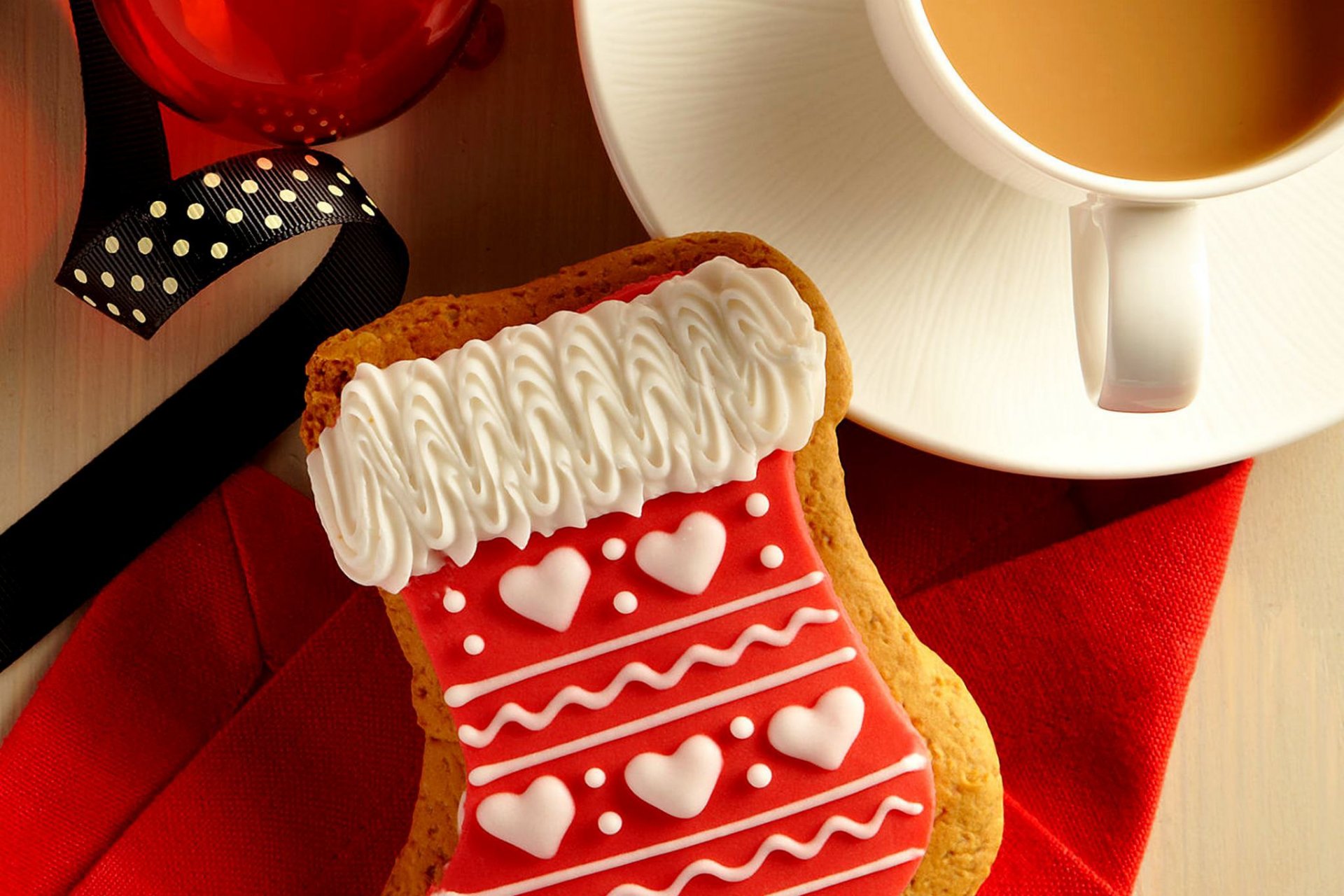 postre café taza galletas bola cappuccino vacaciones feliz navidad cinta comida galletas vacaciones cinta feliz navidad bola