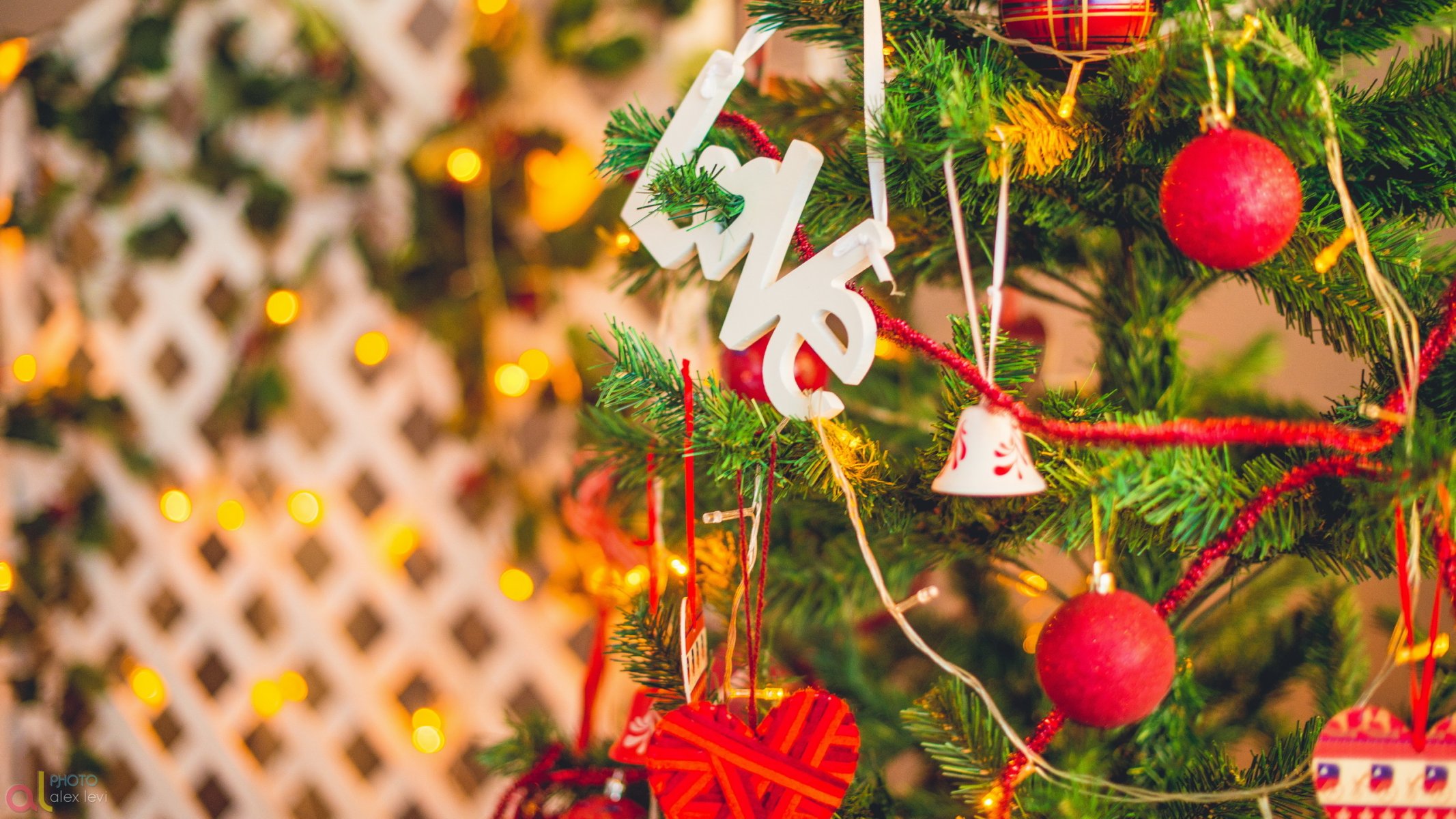 nouvel an joyeux noël amour vacances lumière alex levy arbre de noël boules vacances