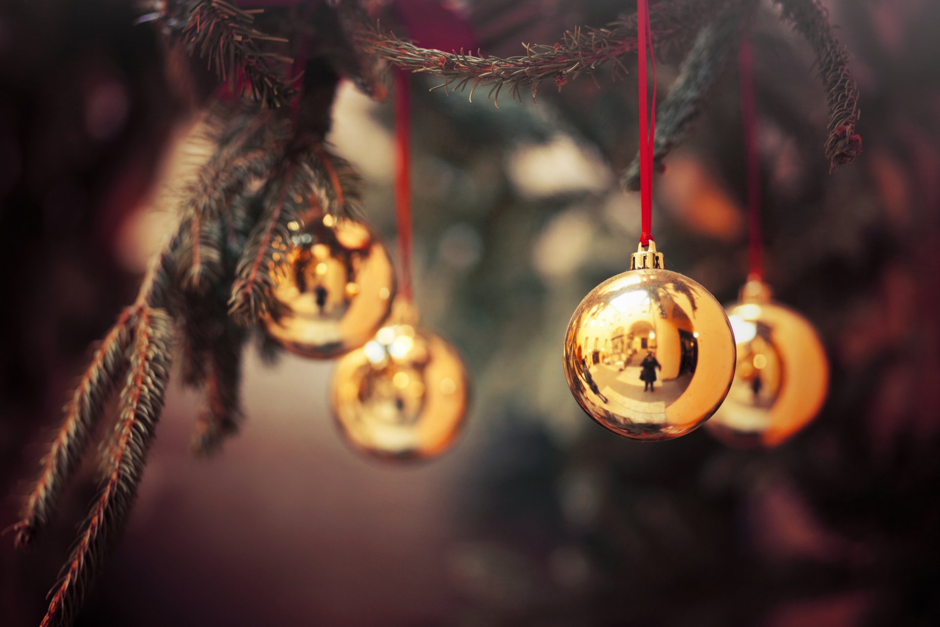 árbol de navidad ramas bolas decoración año nuevo