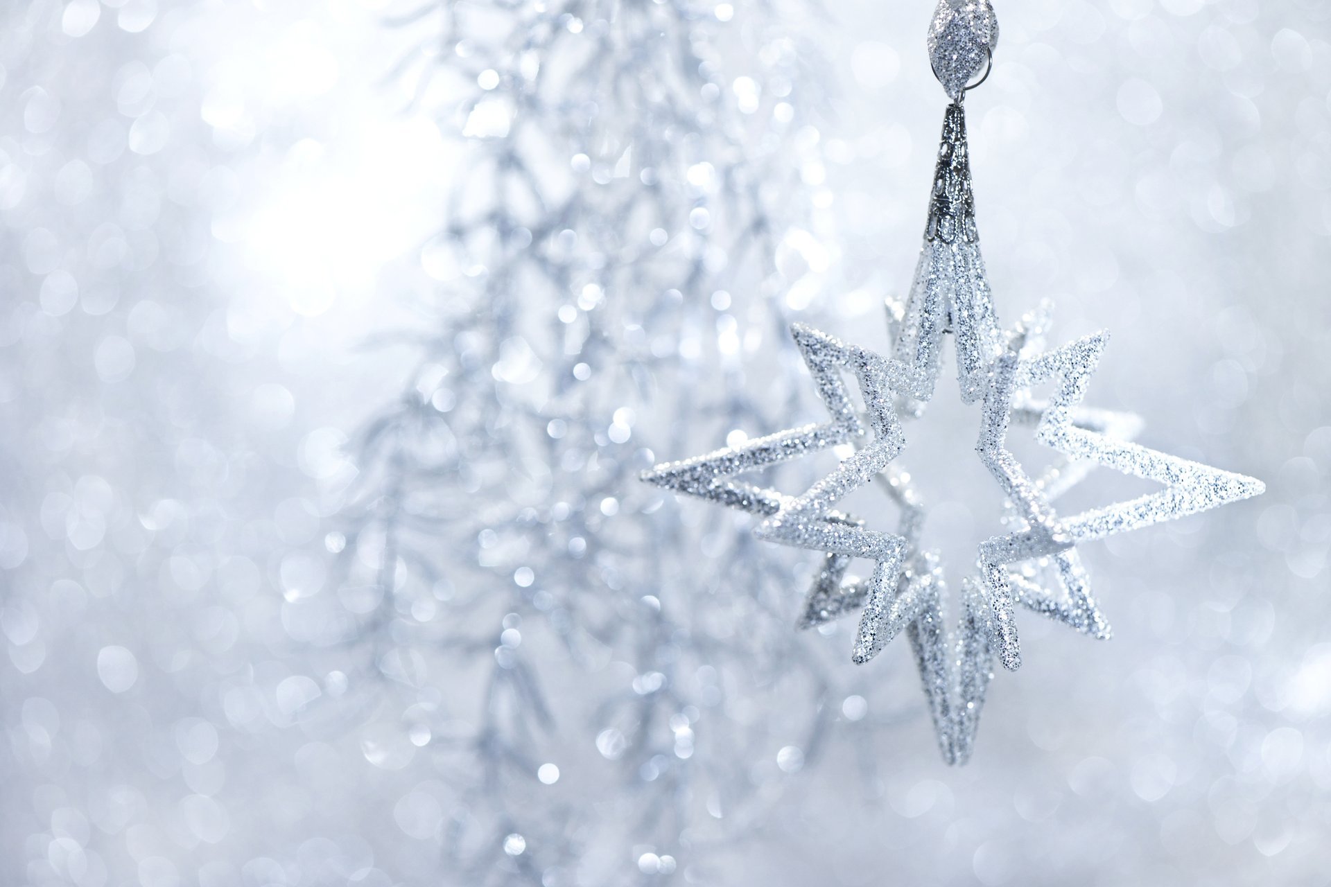 juguete árbol de navidad año nuevo estrella copo de nieve plata lentejuelas oropel vacaciones invierno año nuevo navidad