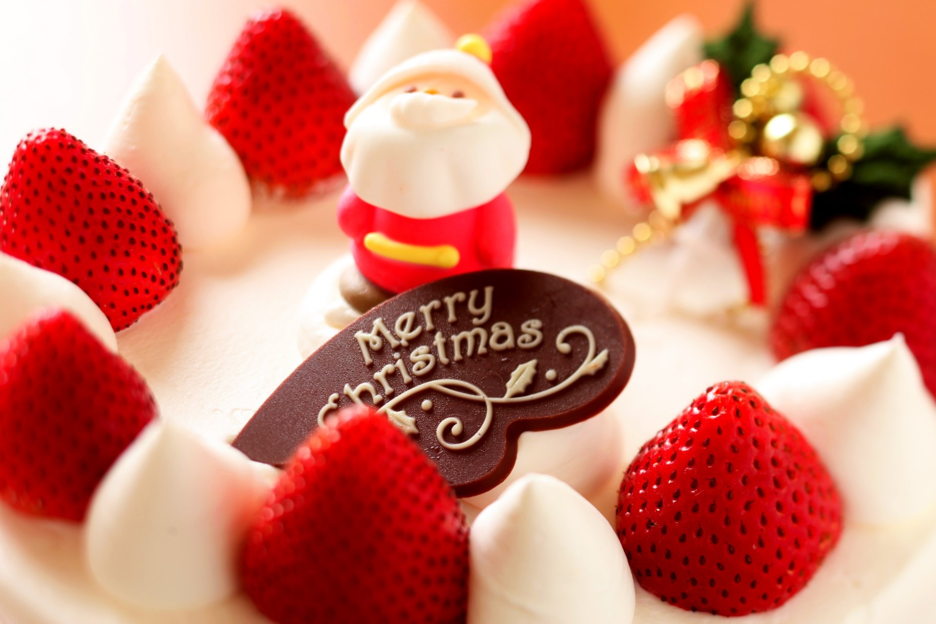 food holidays dessert cake cake fruit strawberry santa christmas cream food merry christma