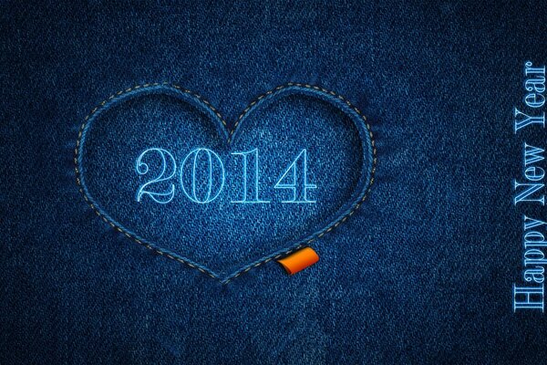 The heart is embroidered on jeans. 2014