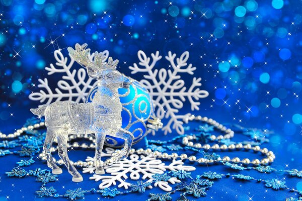 Festive snowflakes Christmas deer