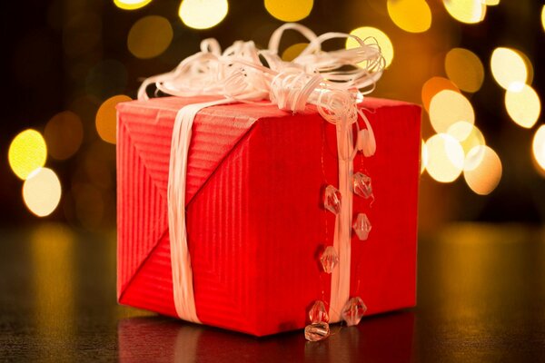 A gift in a red wrapper