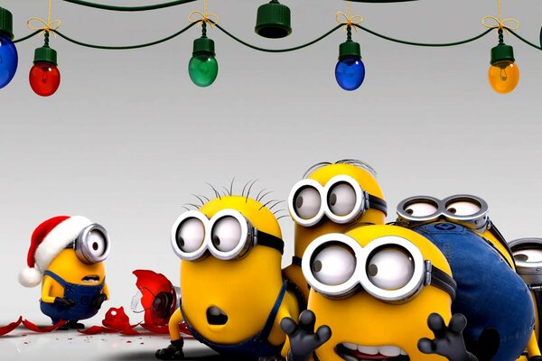 Neujahrs-Minions aus dem Zeichentrickfilm