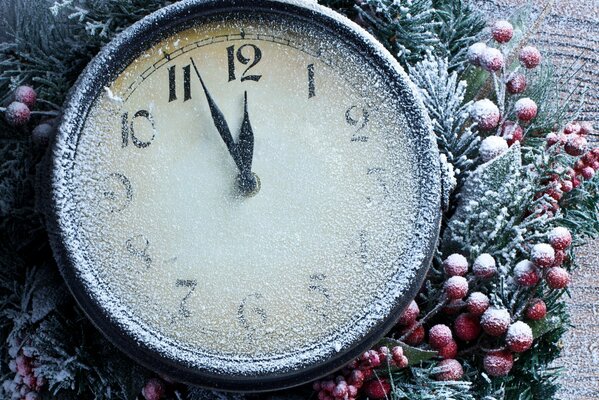 Emocionante cinco minutos en un reloj cubierto de nieve