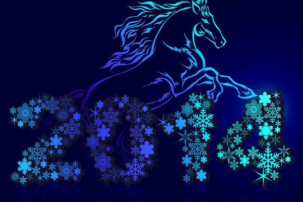 Ein Pferd auf blauem Hintergrund ziert den Kalender 2014
