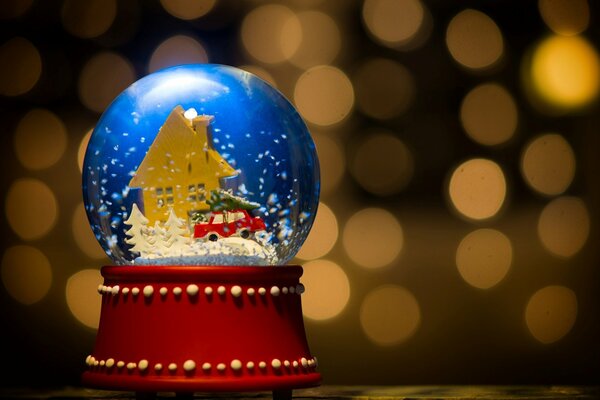 Christmas toy glass ball with snow inside