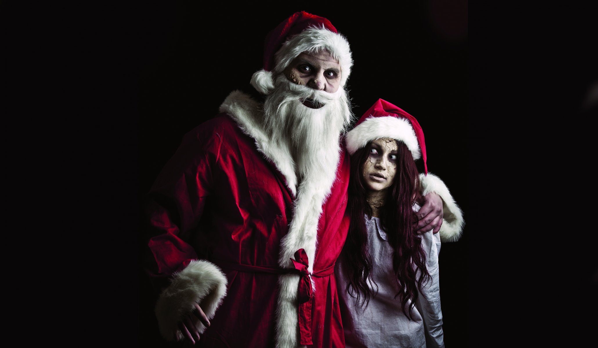 angry santa doncella de nieve santa claus zombie