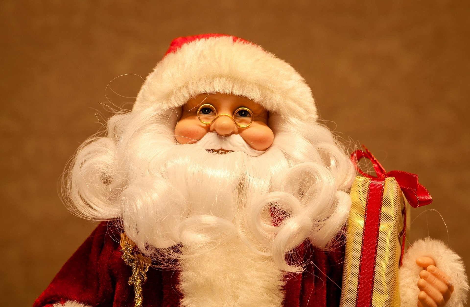 papá noel barba gafas vacaciones año nuevo muñeca