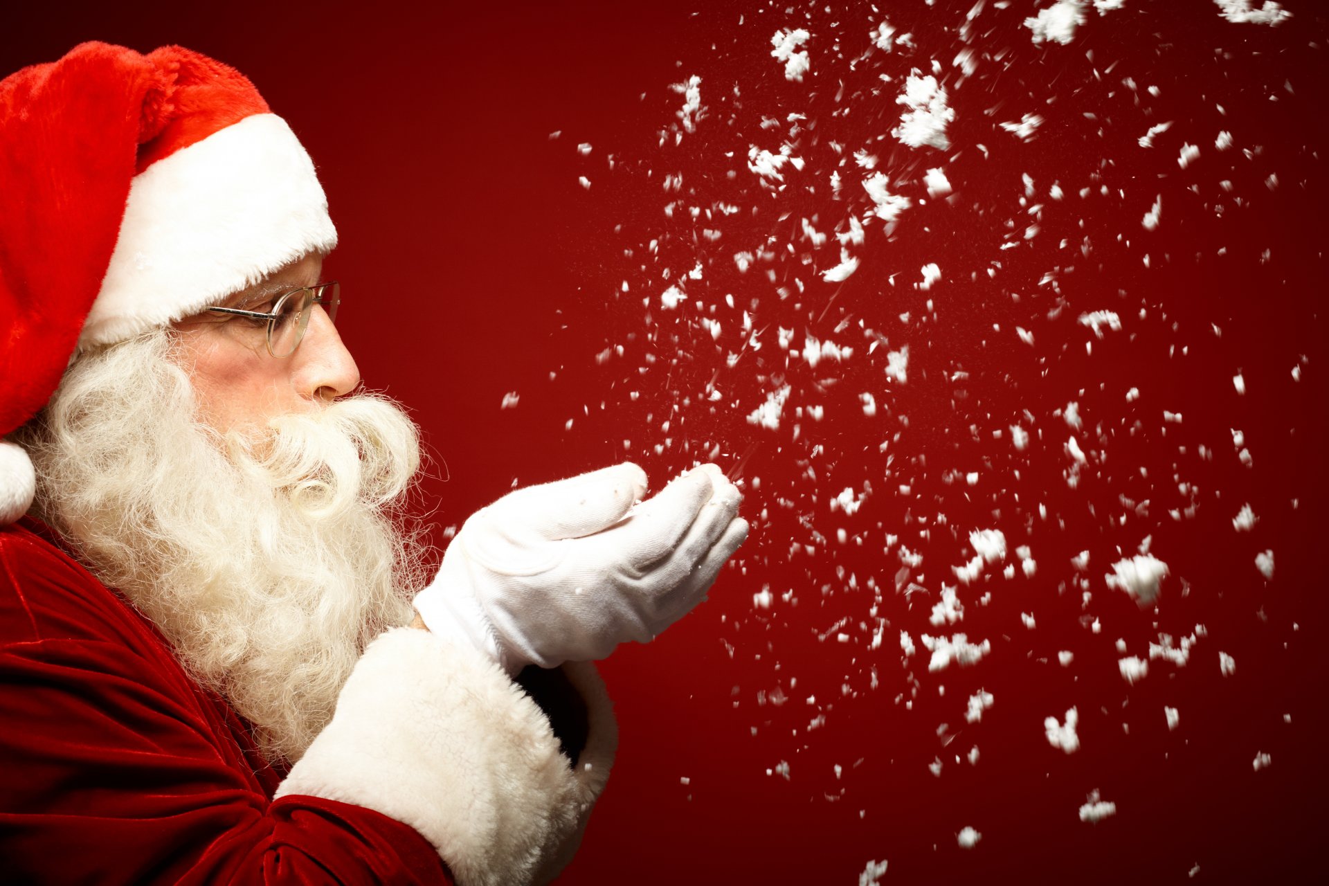 père noël bonnet barbe lunettes ouate