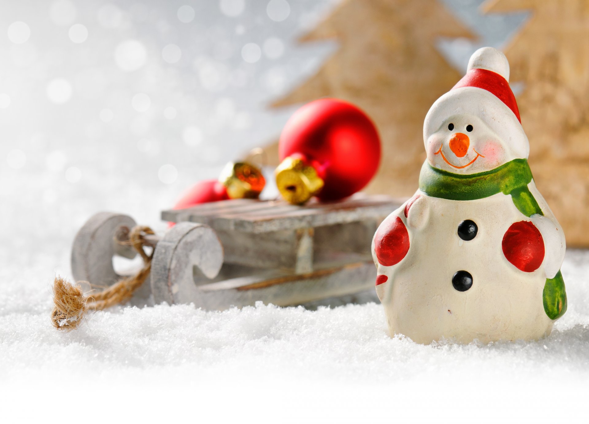 muñeco de nieve juguete trineo bolas adornos árbol de navidad año nuevo navidad