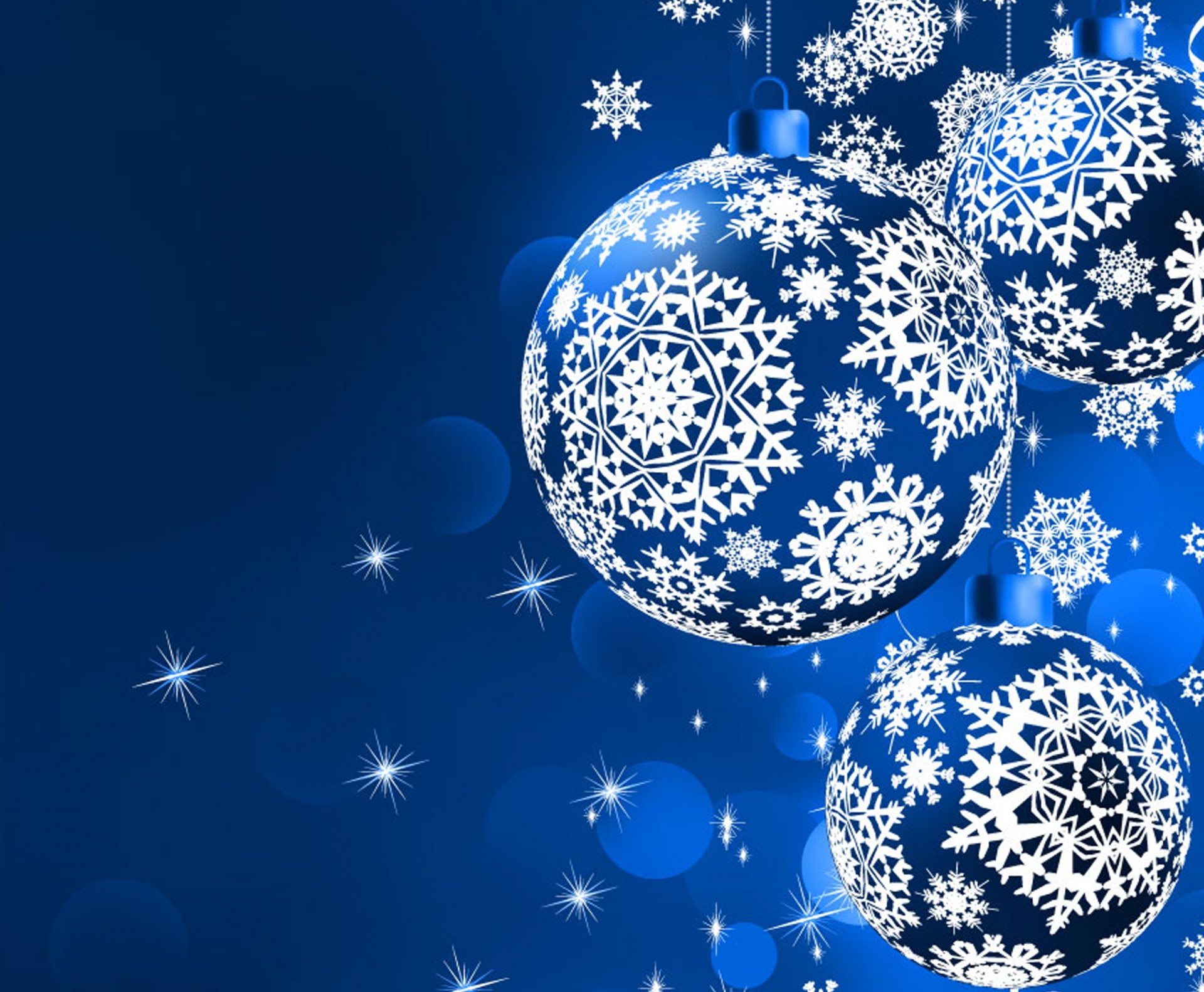 blue balls background snowflakes star holiday new year christma