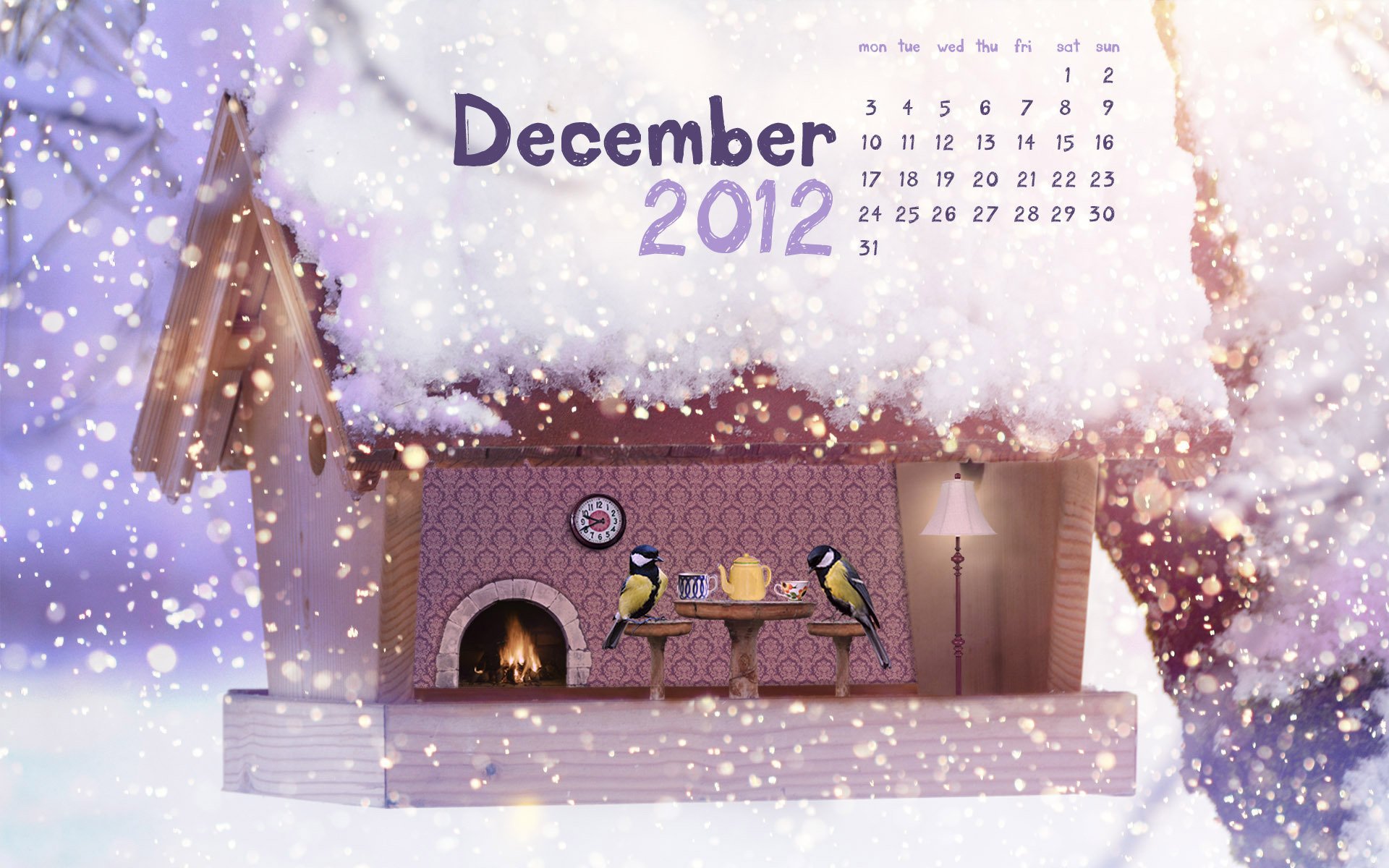 new year merry christmas christmas december calendar tits birds starling tea snow