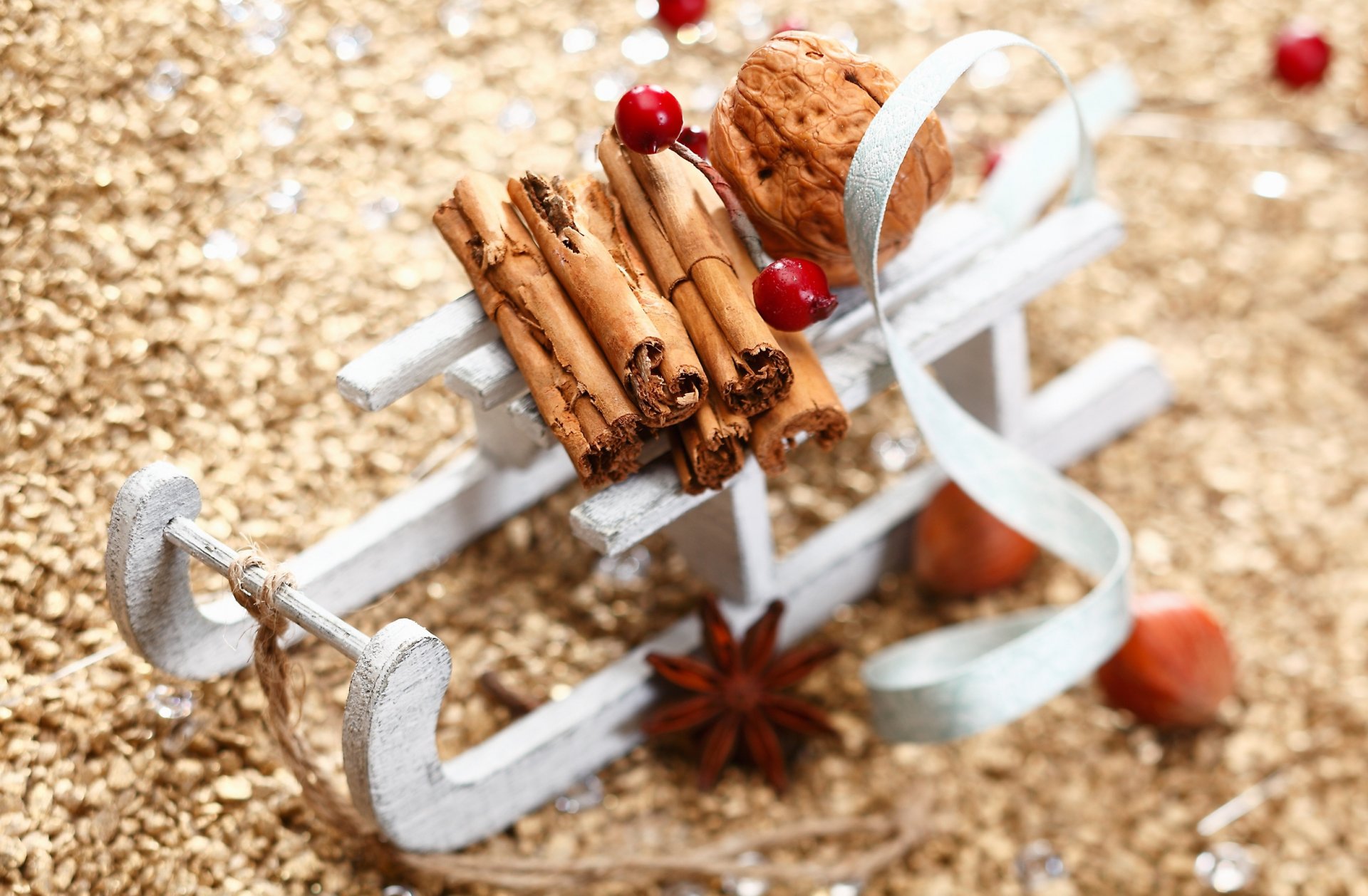 año nuevo navidad vacaciones canela trineo