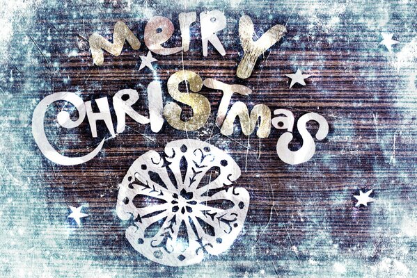 Merry Christmas greetings on a snowy background