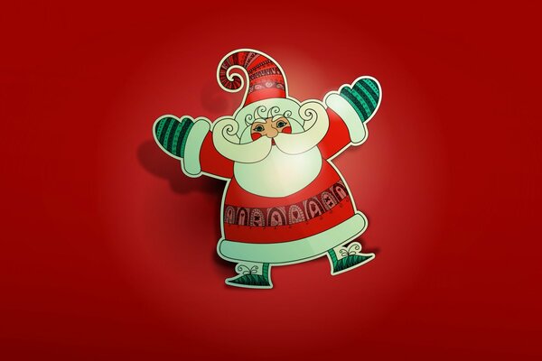 Santa Claus on a red background