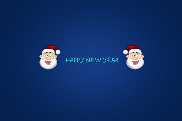 New Year s inscription with Santa Claus