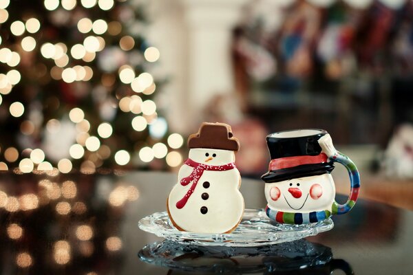 Christmas toys in the form of snowmen