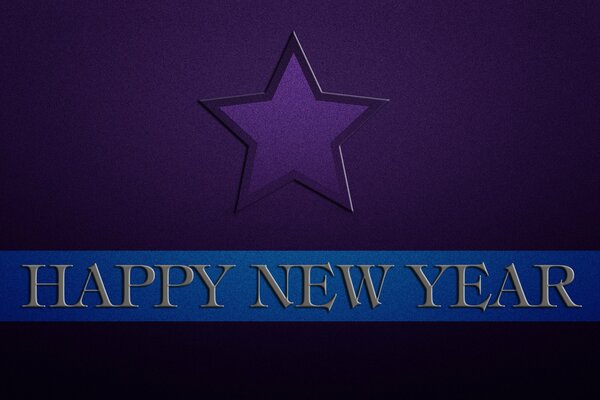 Feliz año nuevo. Estrella púrpura