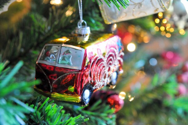 Juguete de árbol de Navidad-volkswagen bus