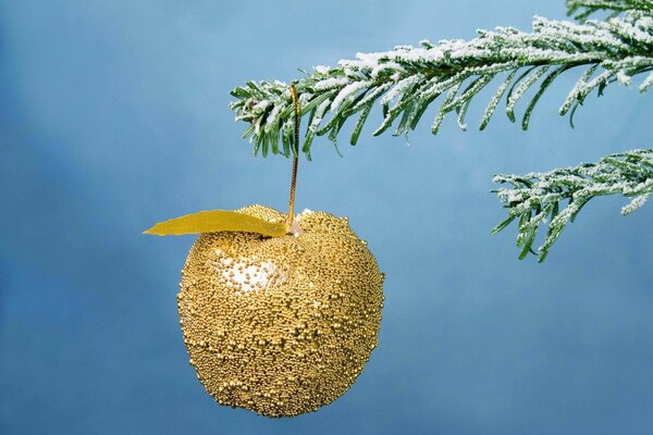 New Year s ball golden apple