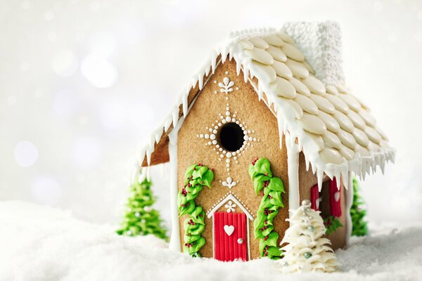 Пряничный домик украшение на рождество