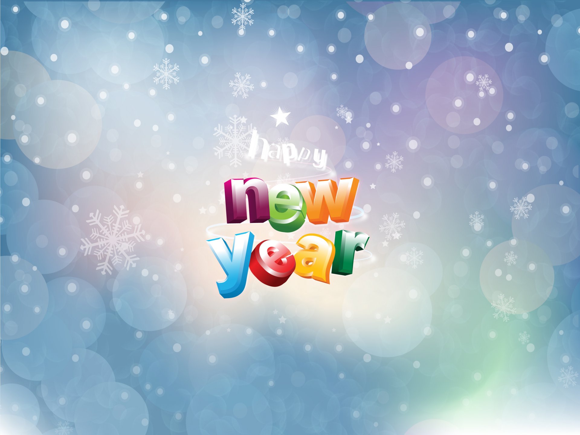 happy new year inscription greeting background snowflakes following christmas wallpaper