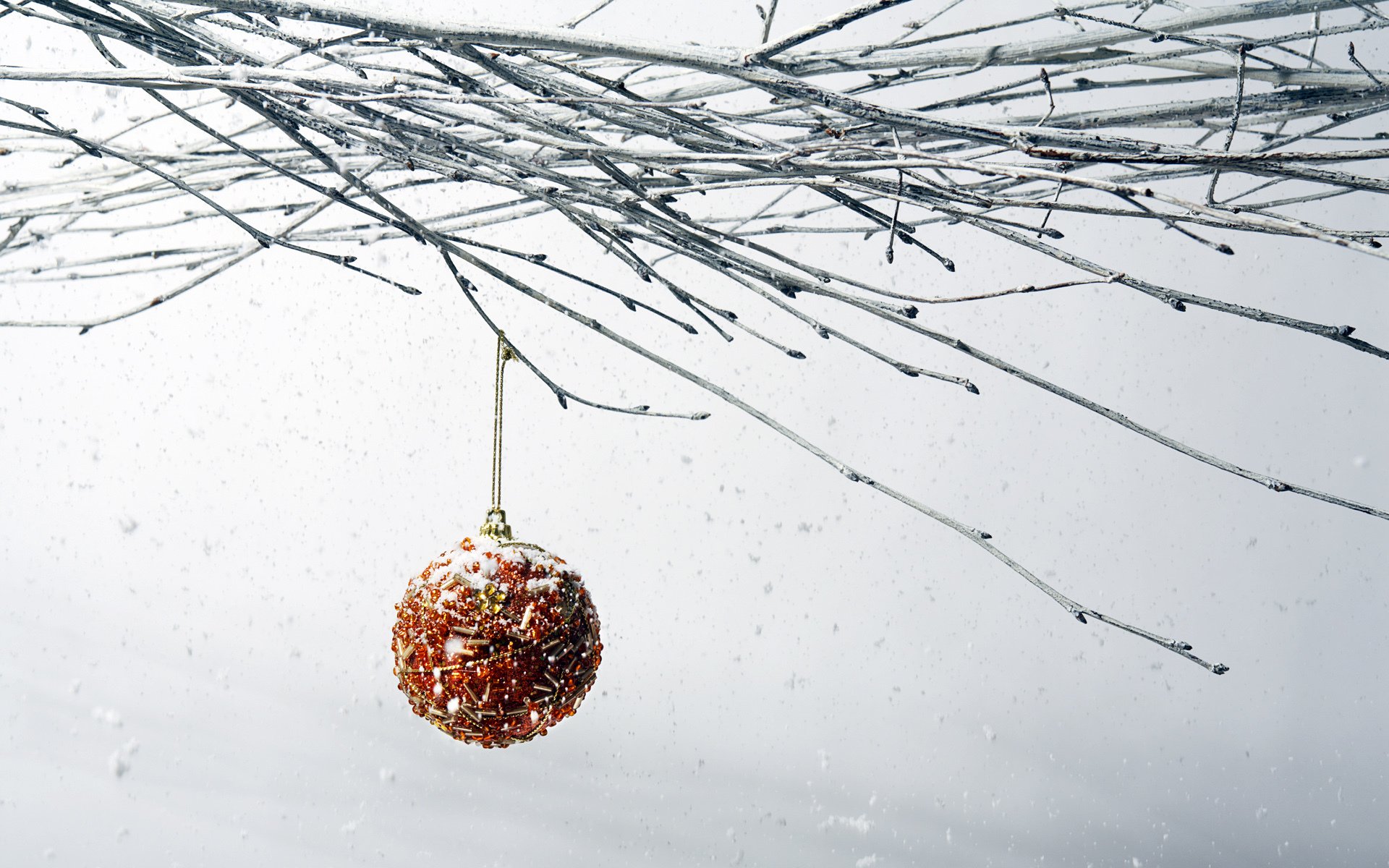 new year branch christmas tree ball snow