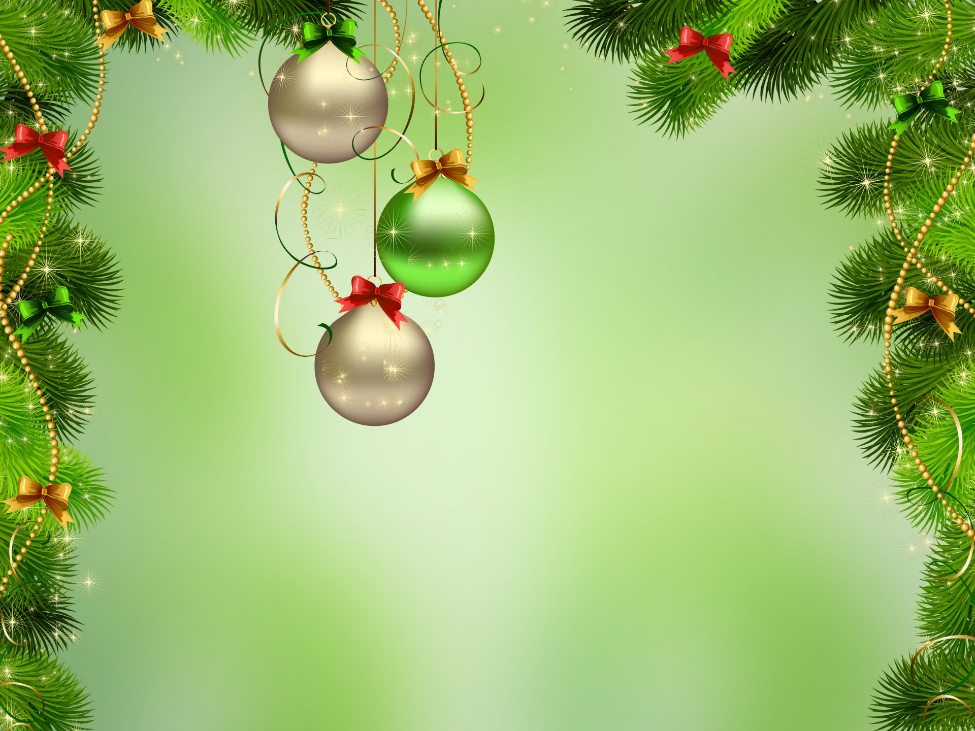 new year jewellery balls spruce background